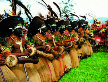Enga dancers at show, Mount Hagen