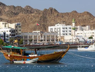 Boat in the harbour, Muscat